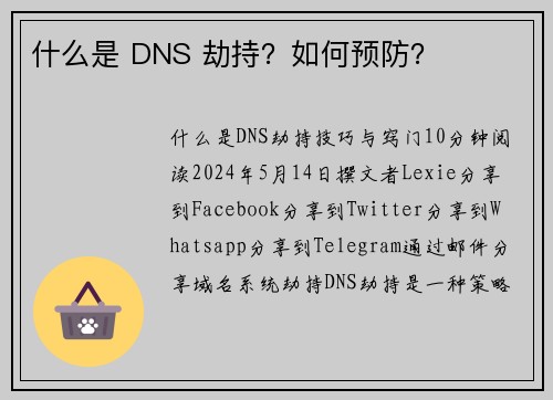 什么是 DNS 劫持？如何预防？
